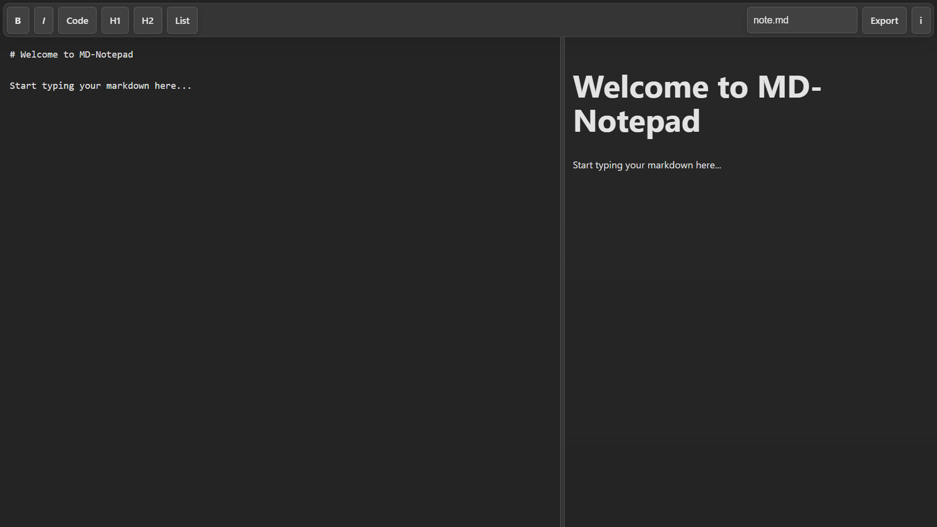 MD-Notepad screenshot